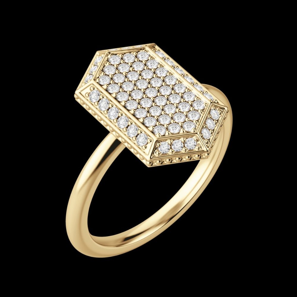 Hexagon Pavé Ring